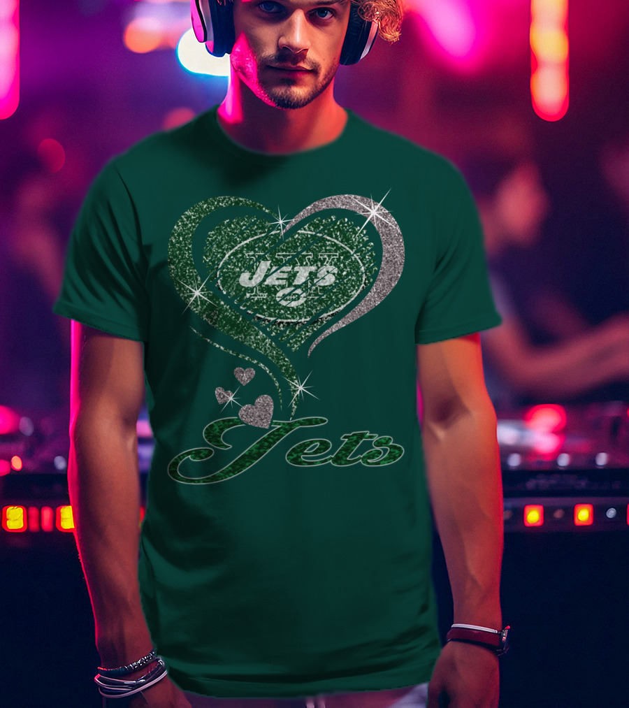 Jets Heart Sparkle T-Shirt