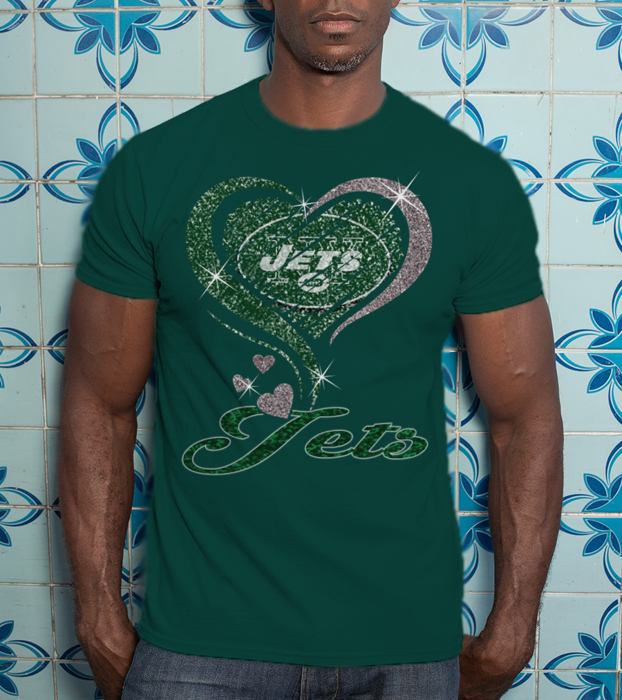 Jets Heart Sparkle T-Shirt