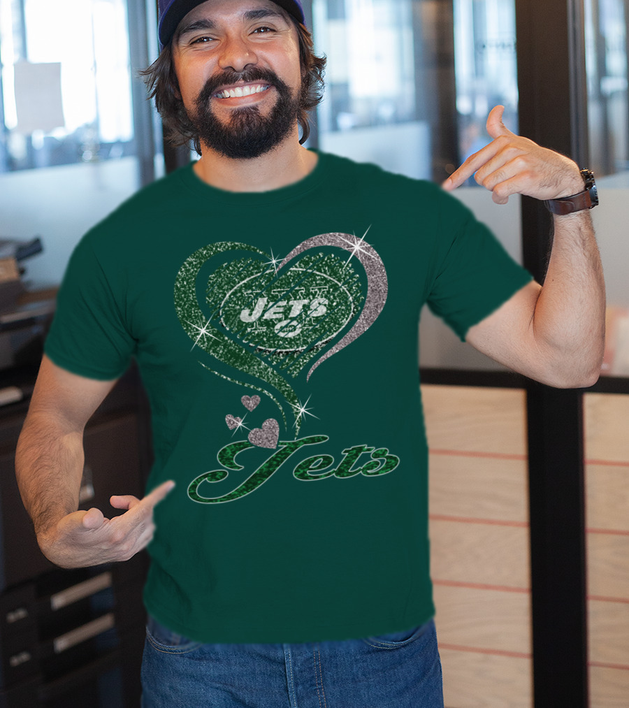 Jets Heart Sparkle T-Shirt