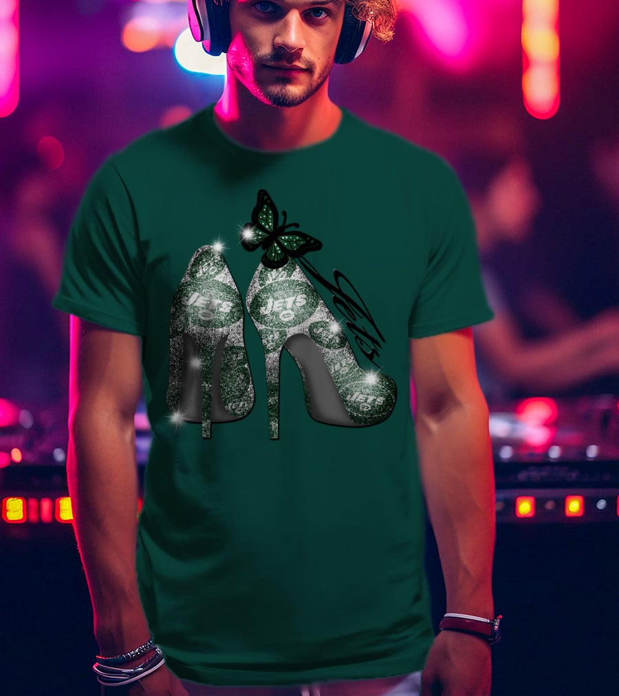 Jets Football High Heels With Butterfly T-Shirt