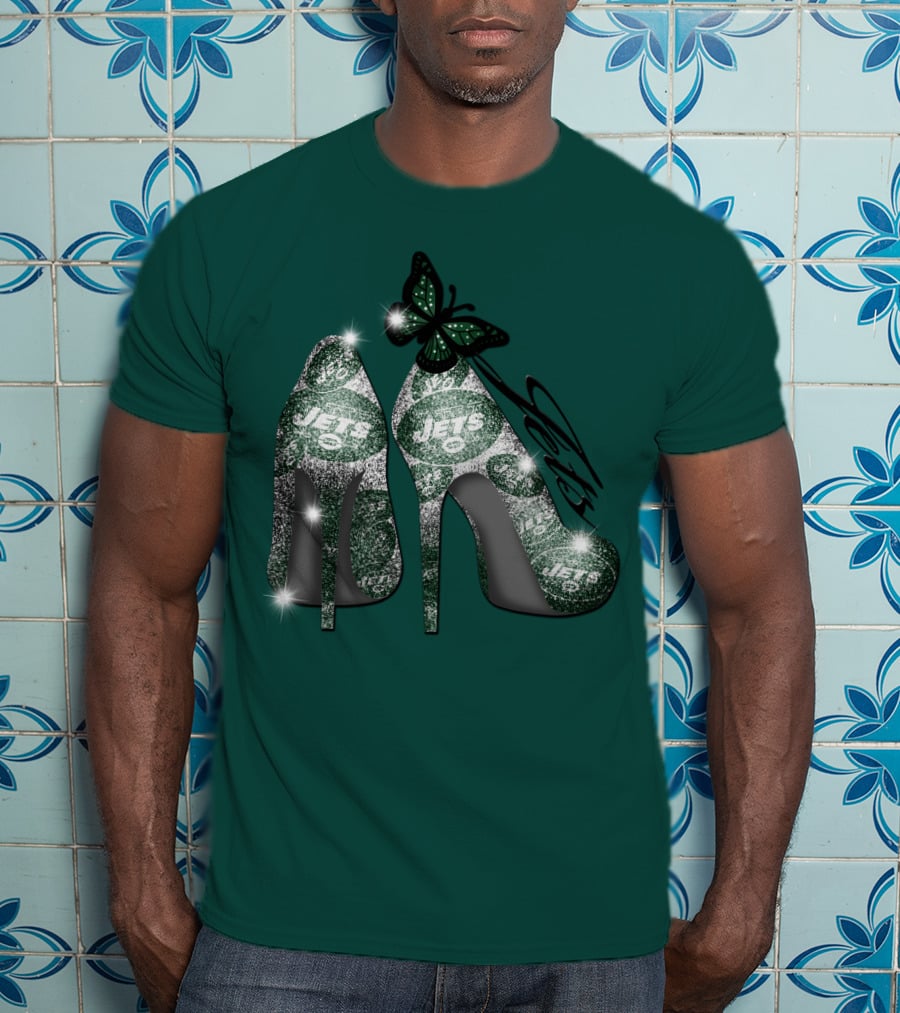 Jets Football High Heels With Butterfly T-Shirt