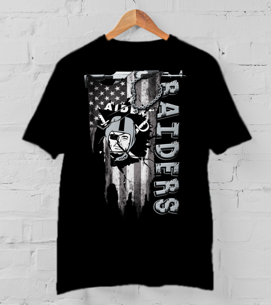 Raider Nation Raiders Usa Flag T-Shirt