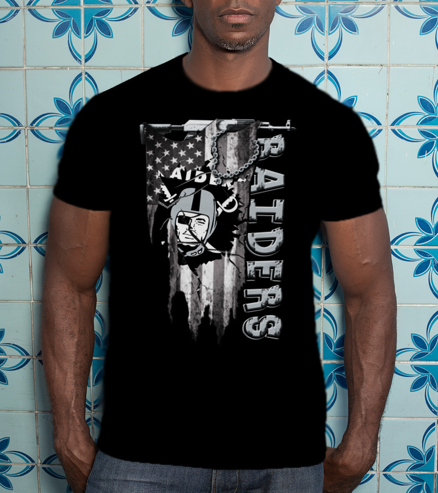 Raider Nation Raiders Usa Flag T-Shirt