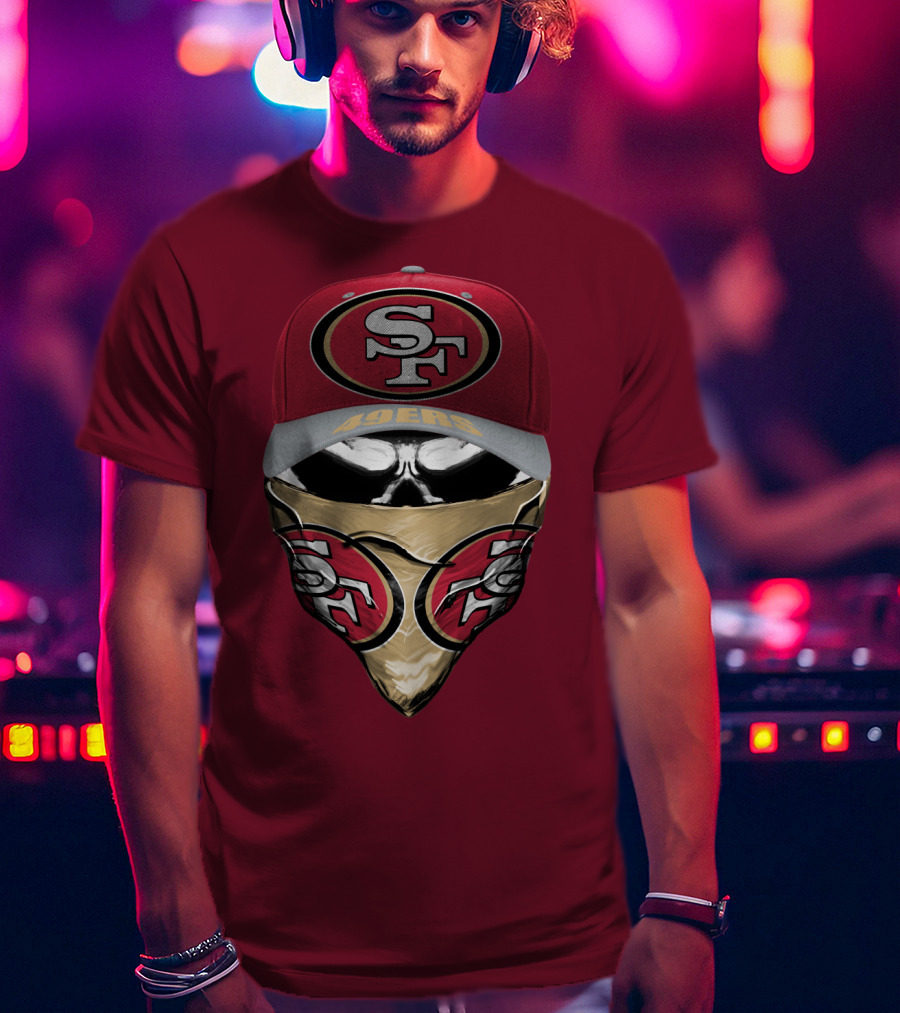San Francisco 49ers Sf Logo Embroidered Cap And Bandana Combo T-Shirt