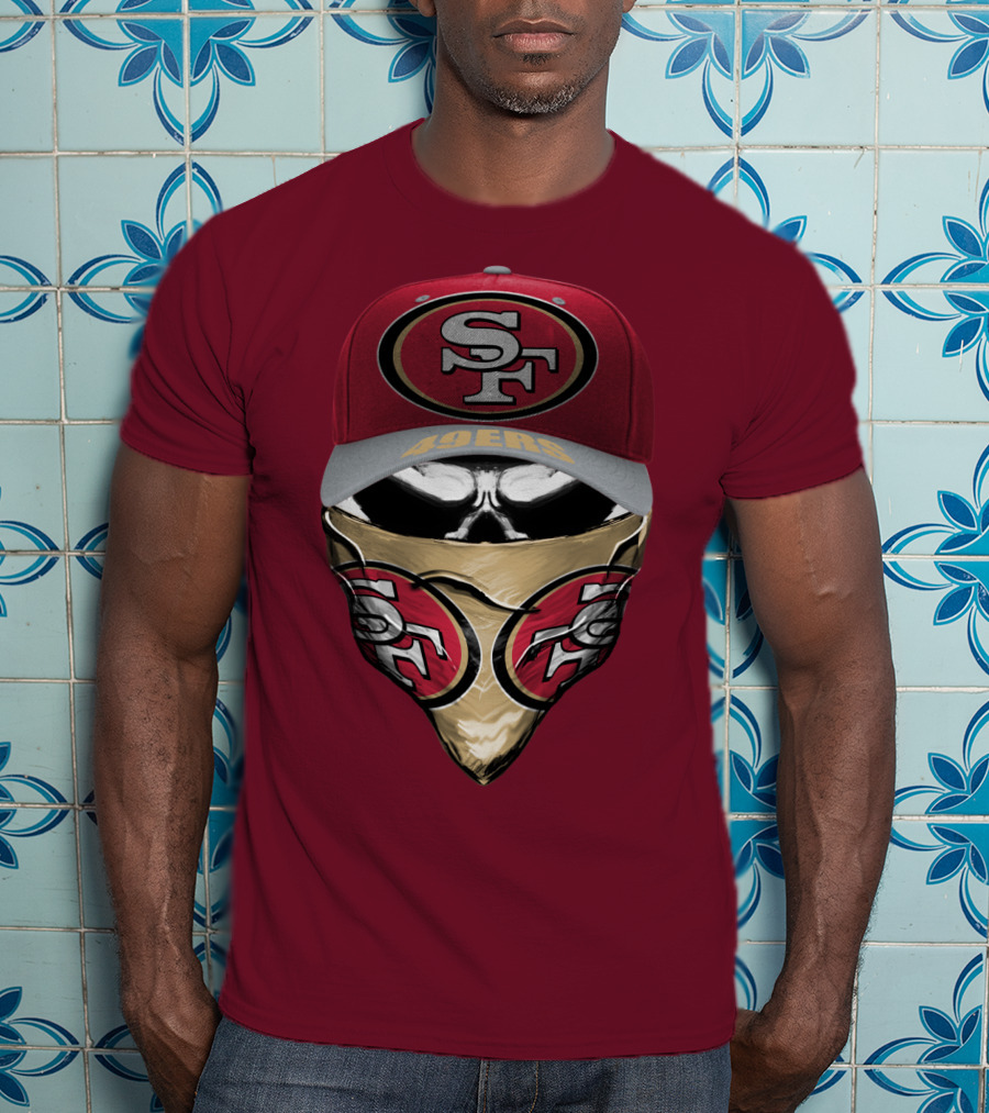 San Francisco 49ers Sf Logo Embroidered Cap And Bandana Combo T-Shirt