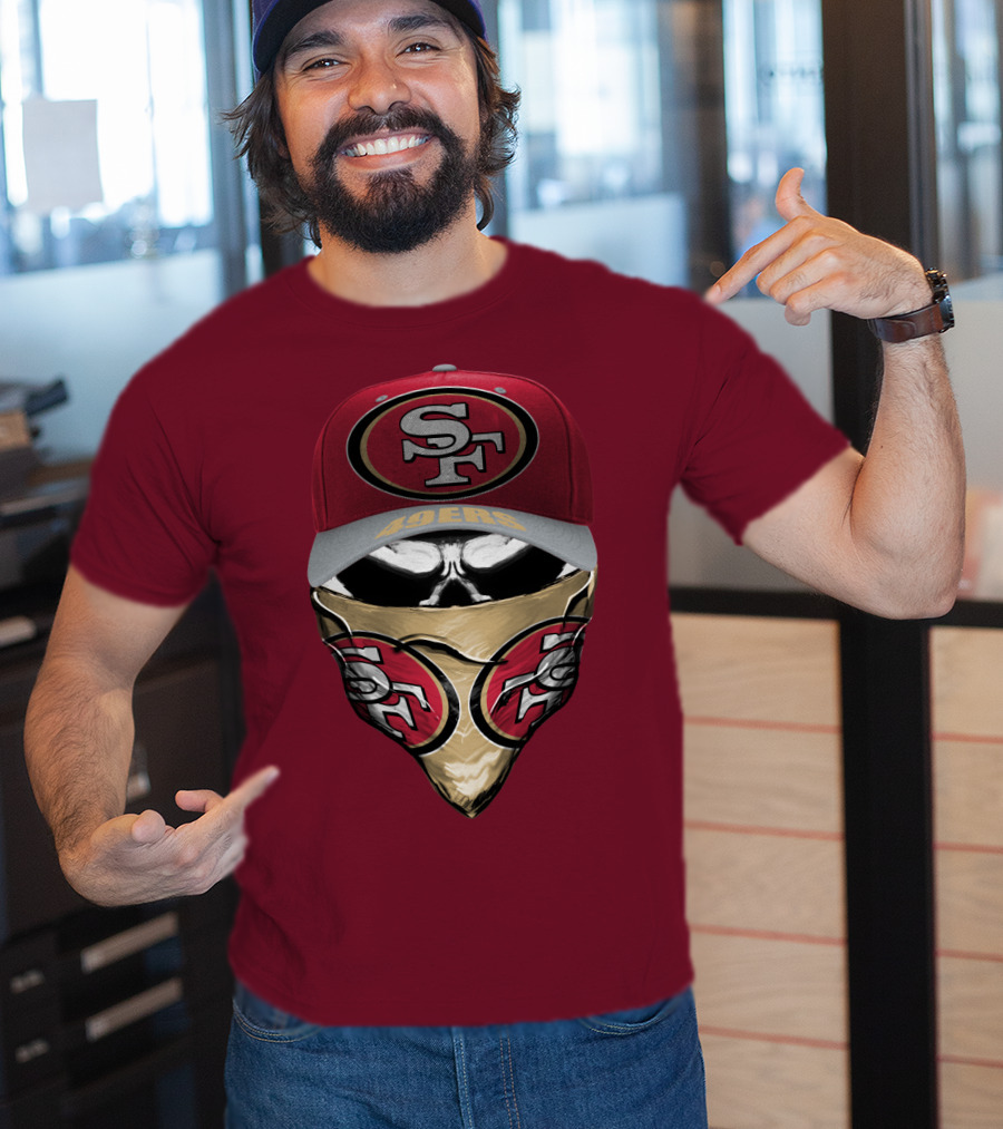 San Francisco 49ers Sf Logo Embroidered Cap And Bandana Combo T-Shirt