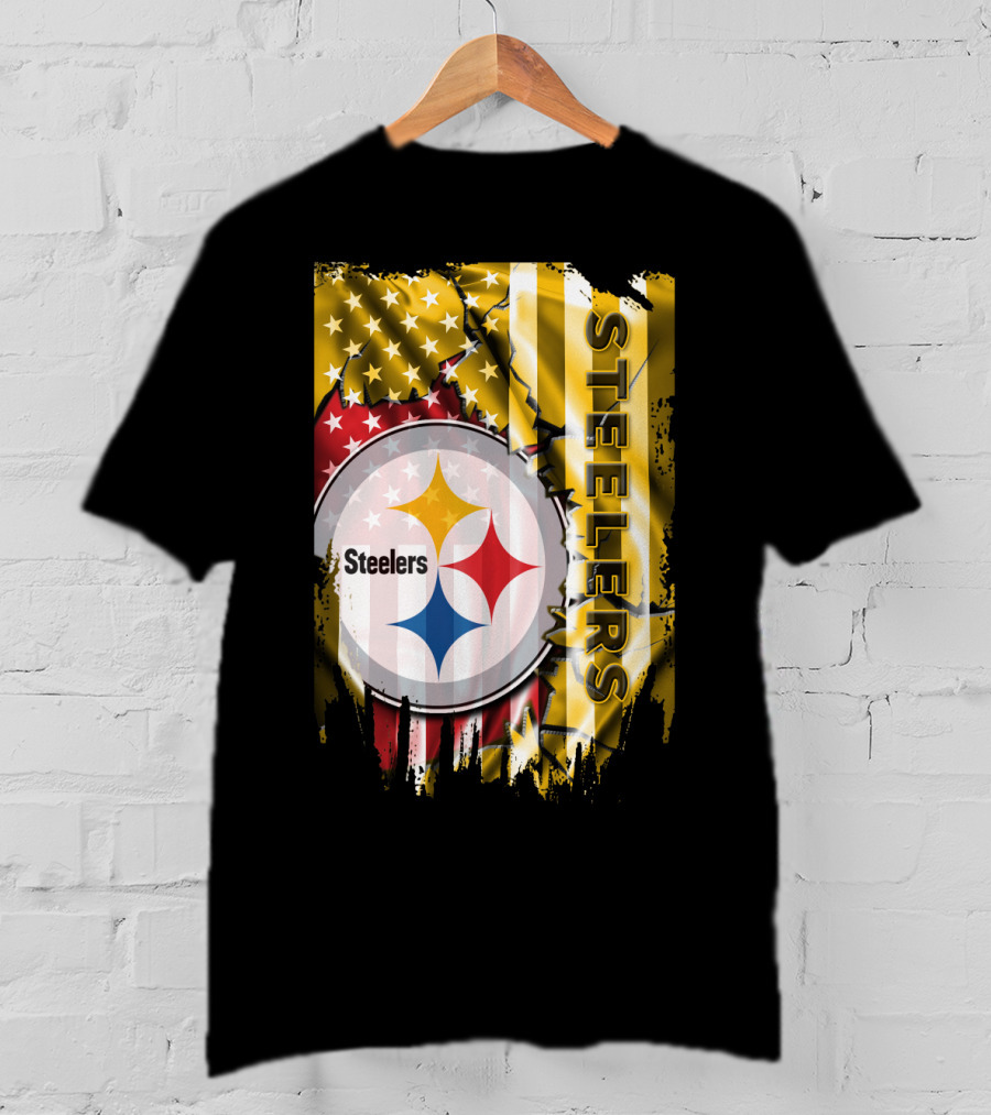 Pittsburgh Steelers Team Colors And Iconic Logomania T-Shirt