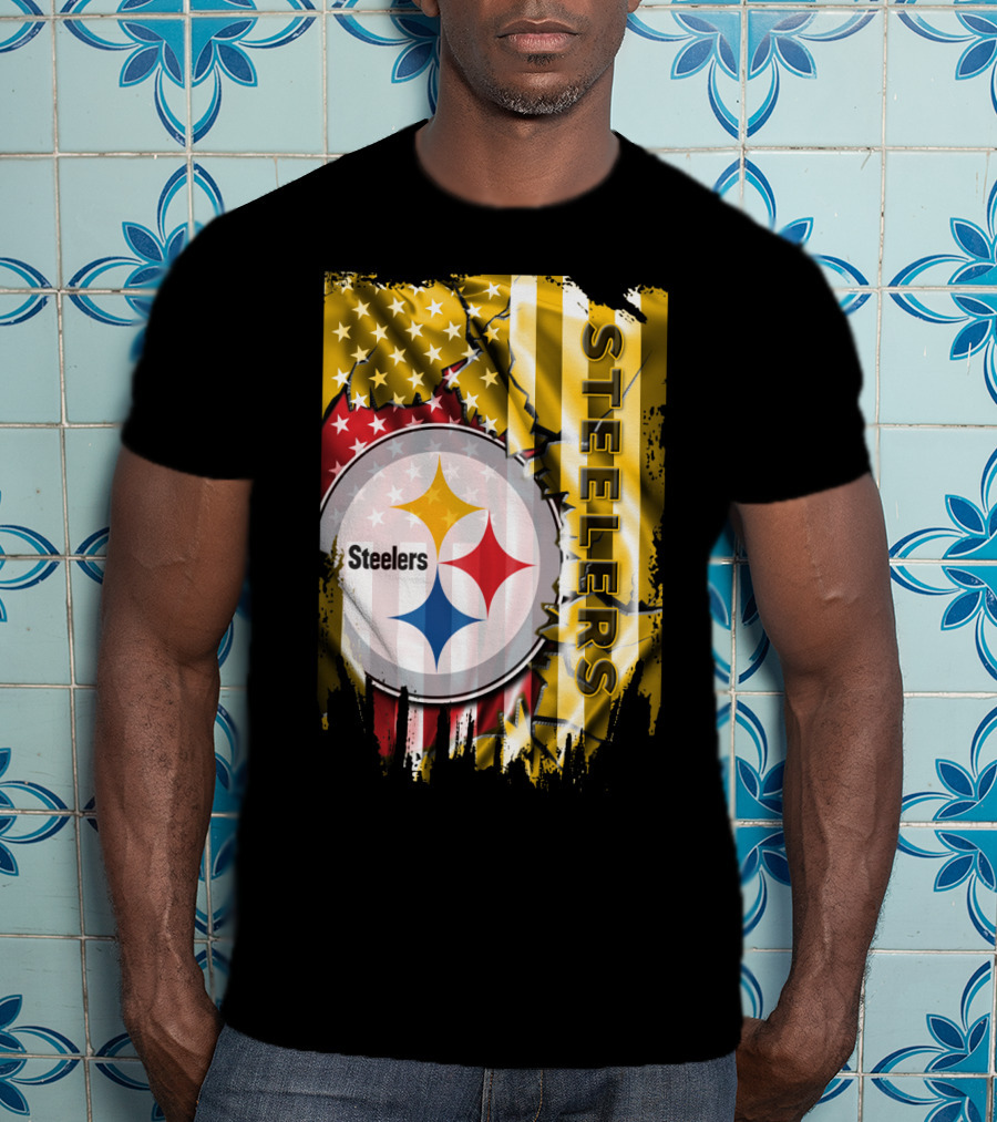 Pittsburgh Steelers Team Colors And Iconic Logomania T-Shirt
