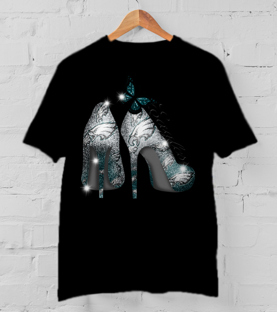 Philadelphia Eagles Heels With Butterfly T-Shirt