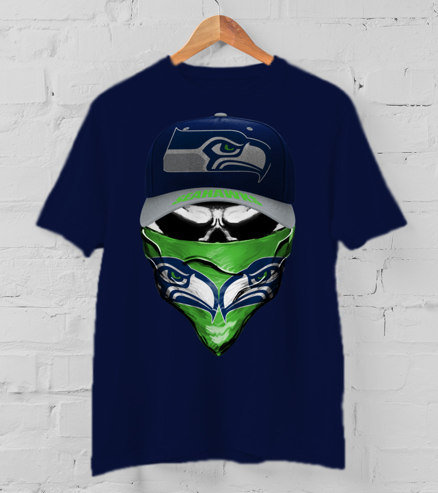 Seattle Seahawks Logo Hat And Bandana T-Shirt