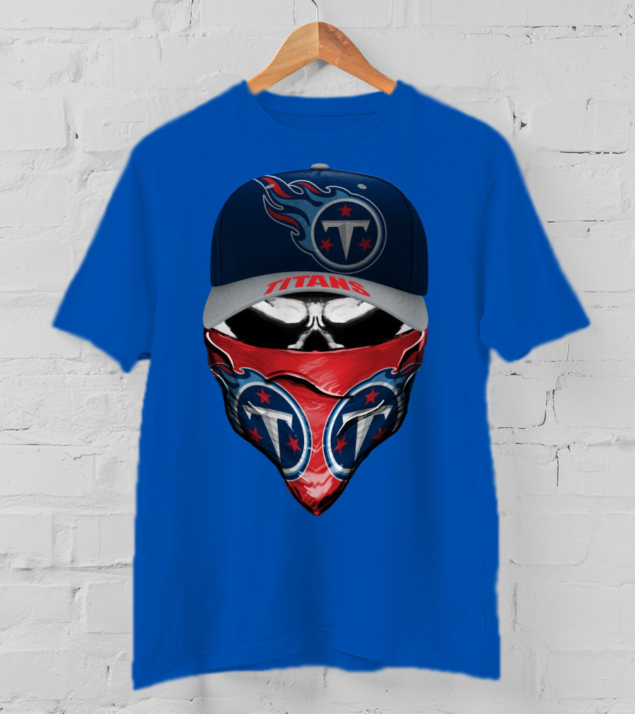 Tennessee Titans Logo Bandana And Cap Combination T-Shirt