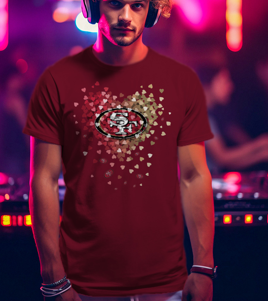 San Francisco 49ers Logo In Heart T-Shirt