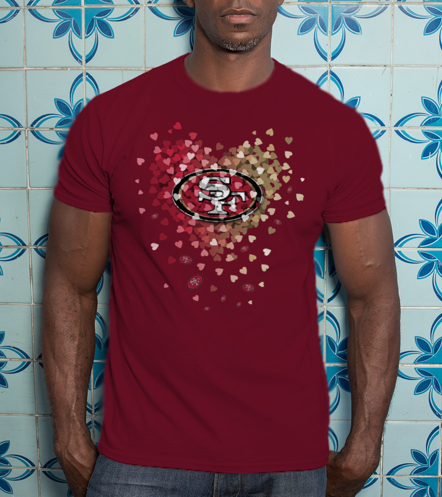 San Francisco 49ers Logo In Heart T-Shirt