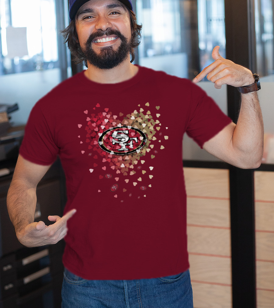 San Francisco 49ers Logo In Heart T-Shirt