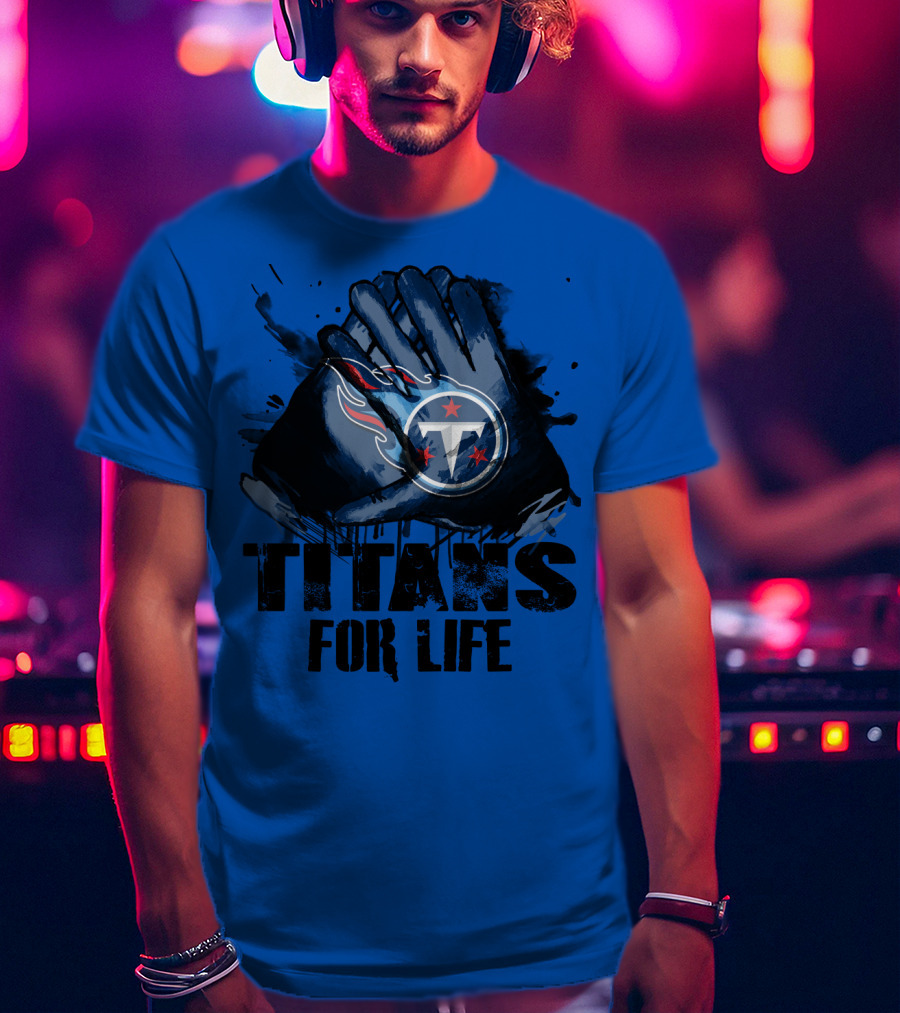 Titans For Life Tennessee Titans Logo Paint Splash T-Shirt