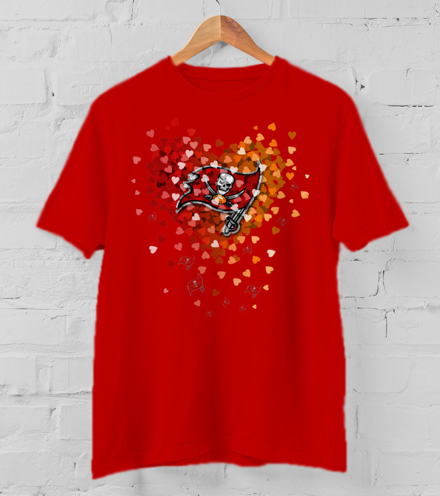 Tampa Bay Buccaneers Heart Flag T-Shirt