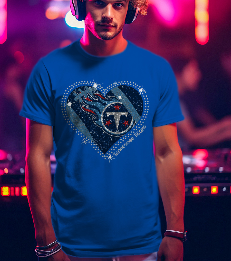 Tennessee Titans Sparkling Heart T-Shirt