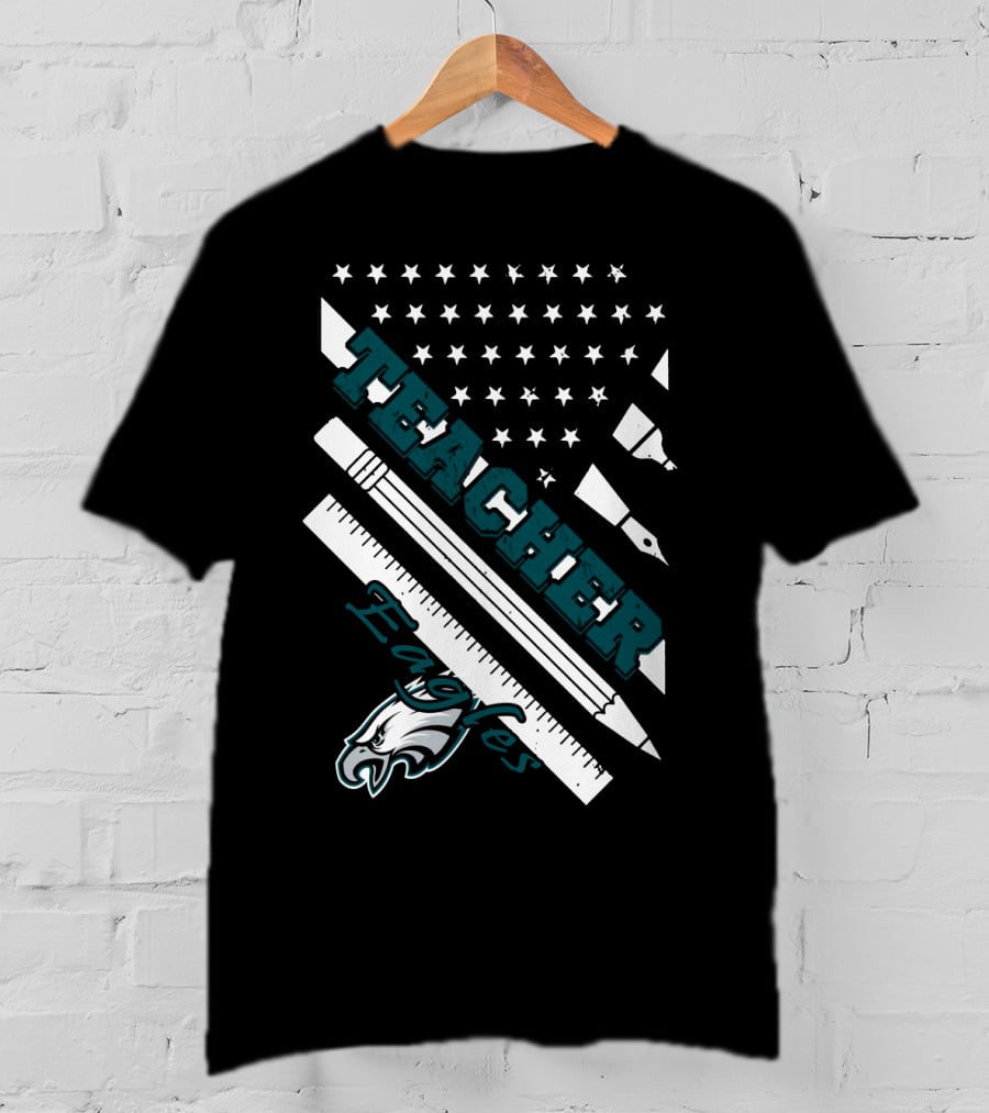 Philadelphia Eagles Teacher Usa Flag T-Shirt