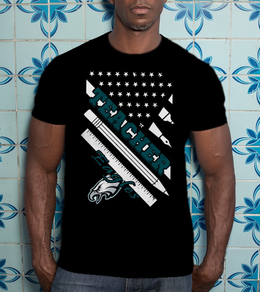 Philadelphia Eagles Teacher Usa Flag T-Shirt