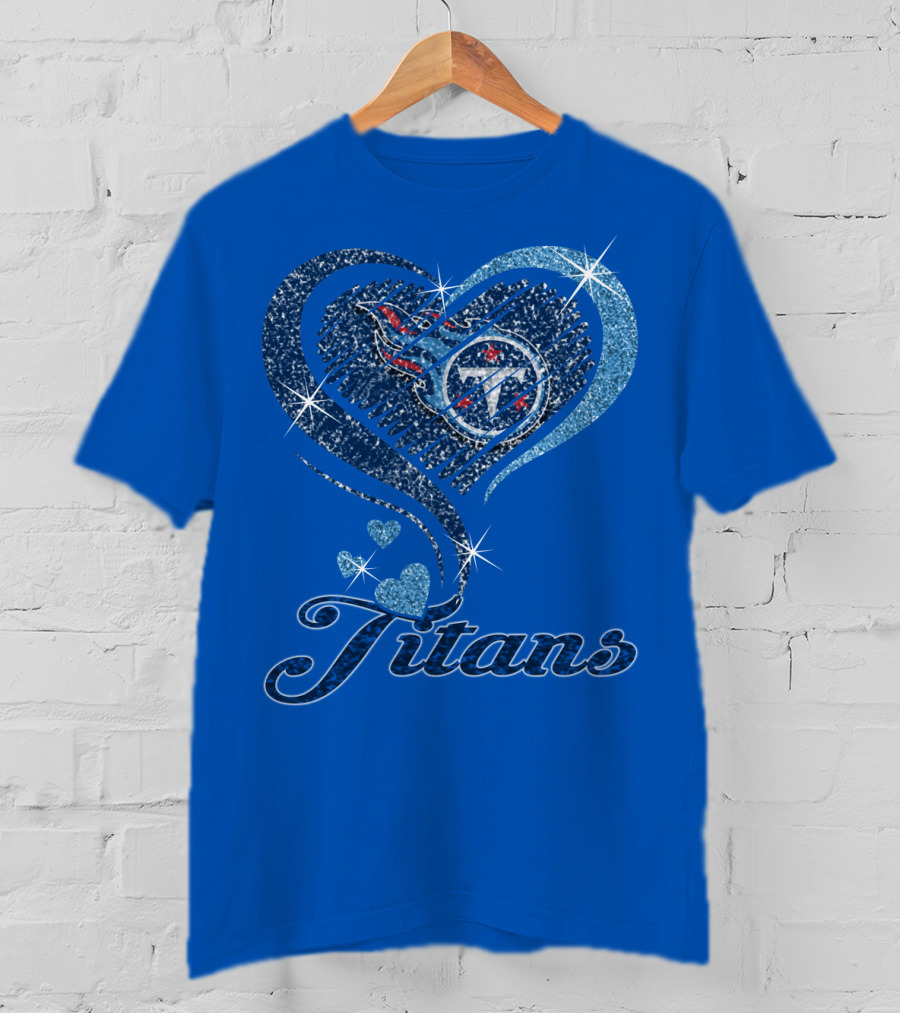 Tennessee Titans Heart Logo And Titans T-Shirt