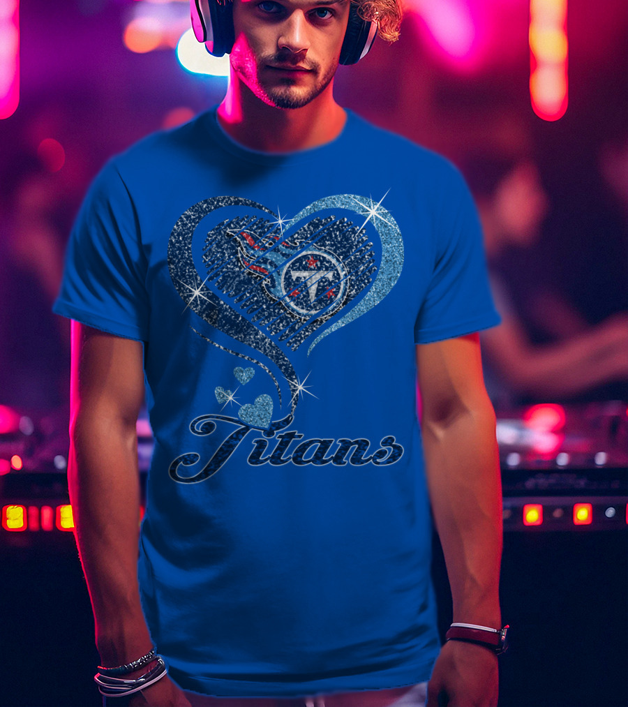 Tennessee Titans Heart Logo And Titans T-Shirt