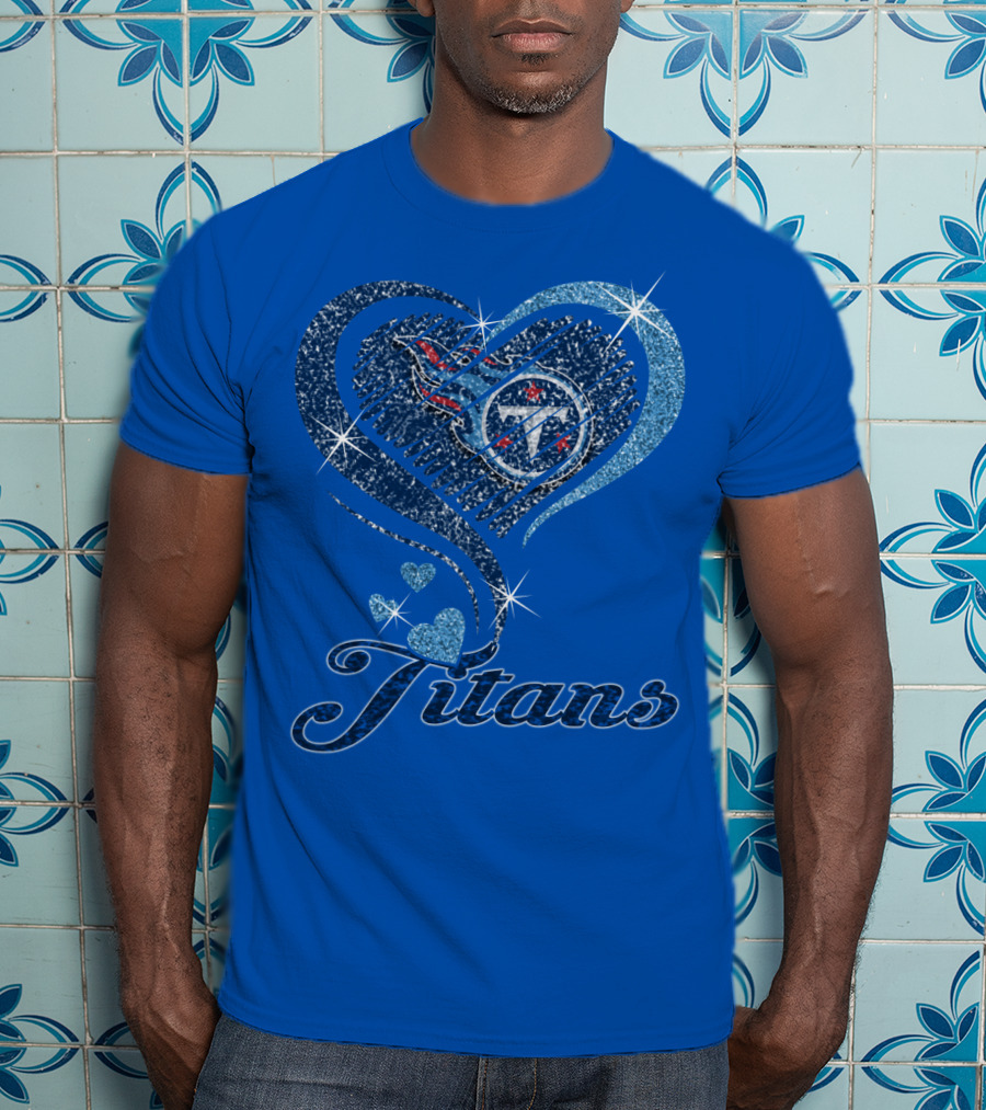 Tennessee Titans Heart Logo And Titans T-Shirt