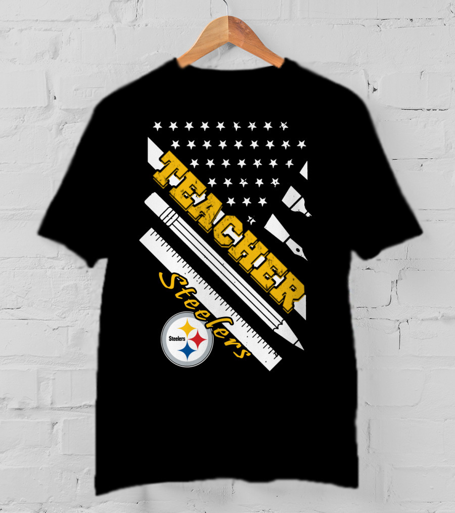 Pittsburgh Steelers Teacher Stars And Supplies T-Shirt