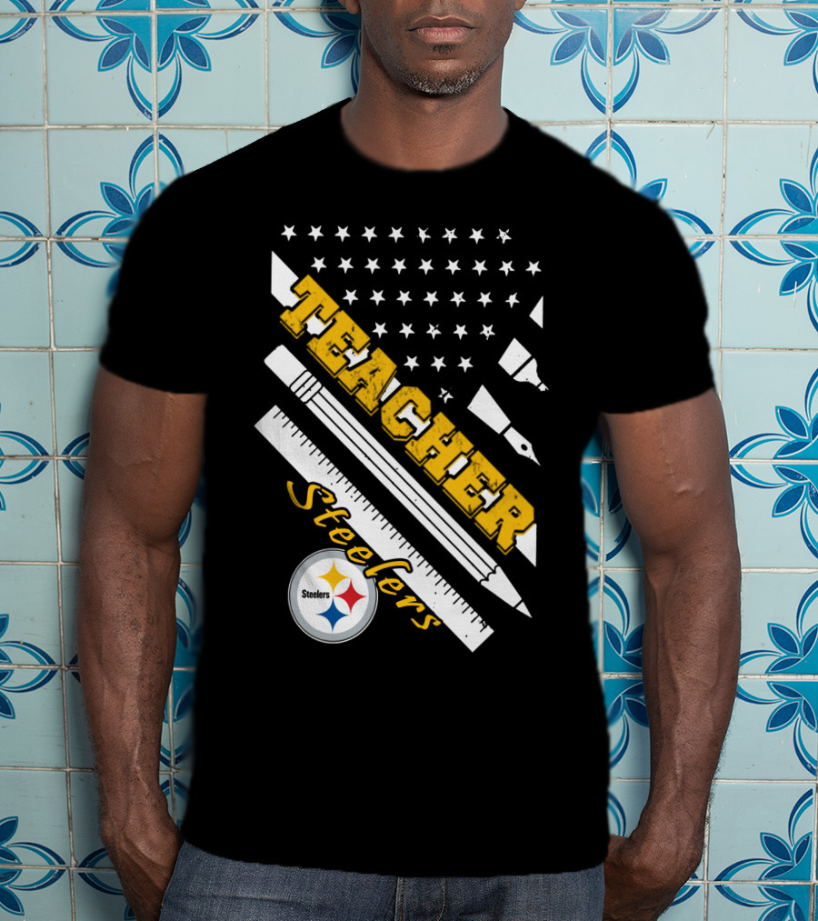 Pittsburgh Steelers Teacher Stars And Supplies T-Shirt
