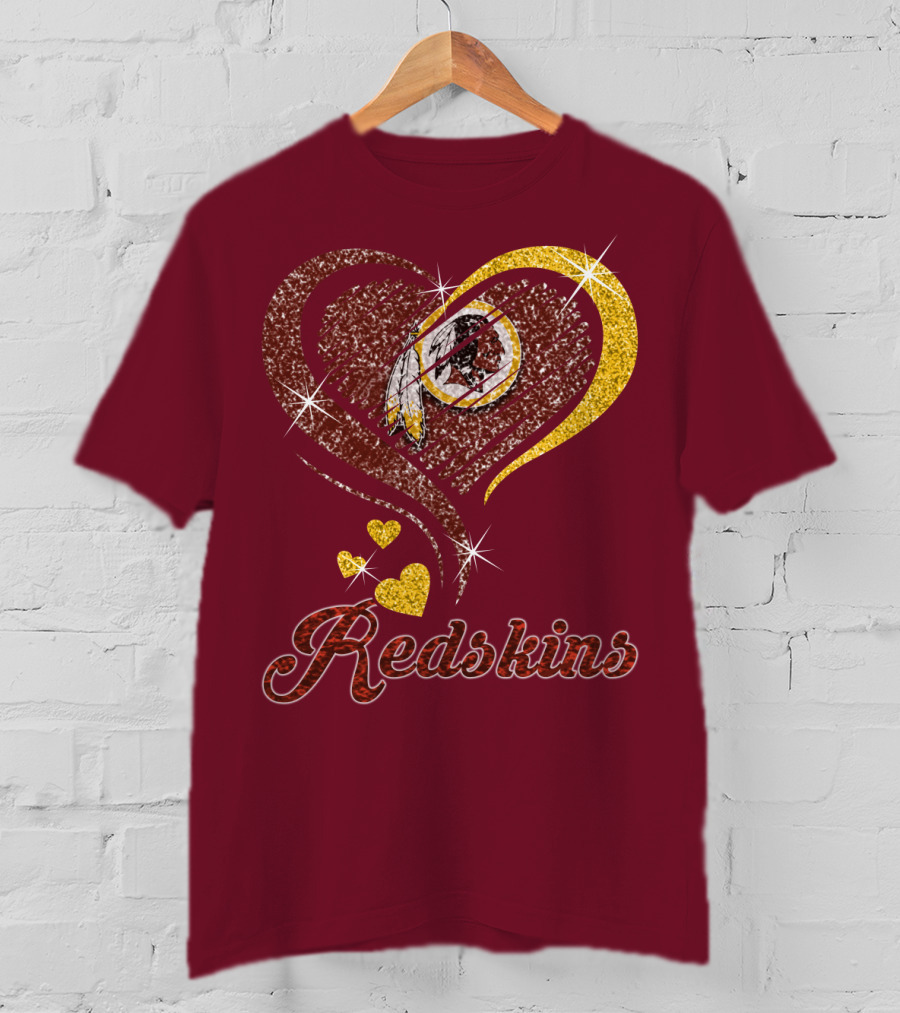 Redskins Heart Gold Football Team T-Shirt