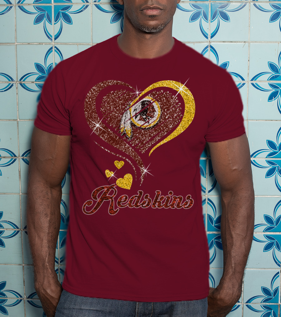 Redskins Heart Gold Football Team T-Shirt