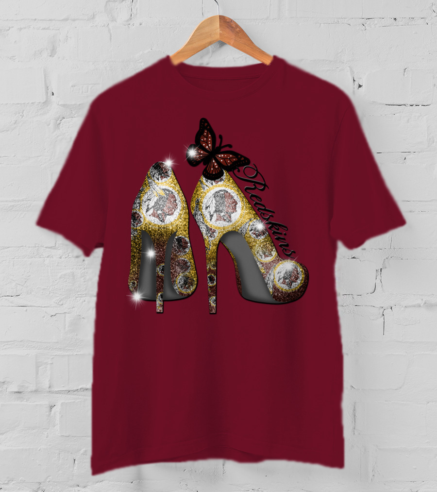 Redskins High Heels And Butterfly Sparkle T-Shirt