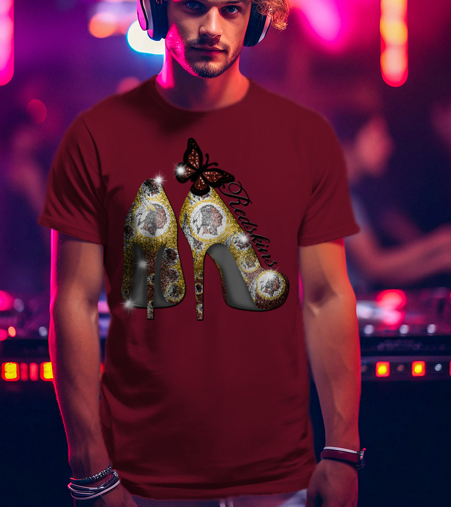 Redskins High Heels And Butterfly Sparkle T-Shirt