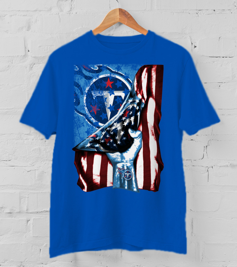Tennessee Titans American Flag Stars And Stripes Team T-Shirt