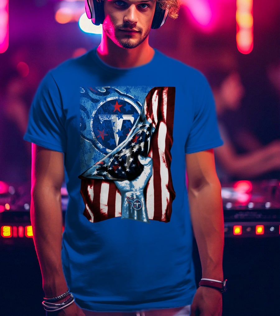 Tennessee Titans American Flag Stars And Stripes Team T-Shirt