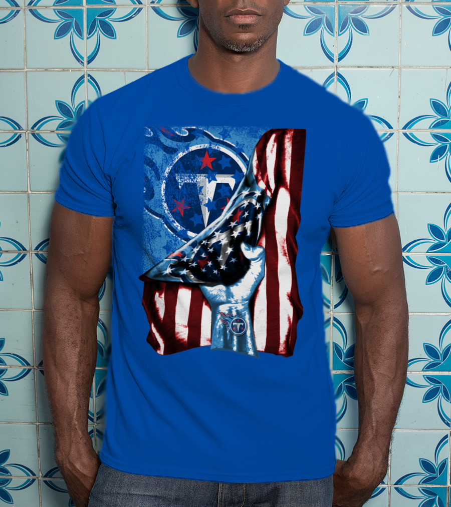 Tennessee Titans American Flag Stars And Stripes Team T-Shirt