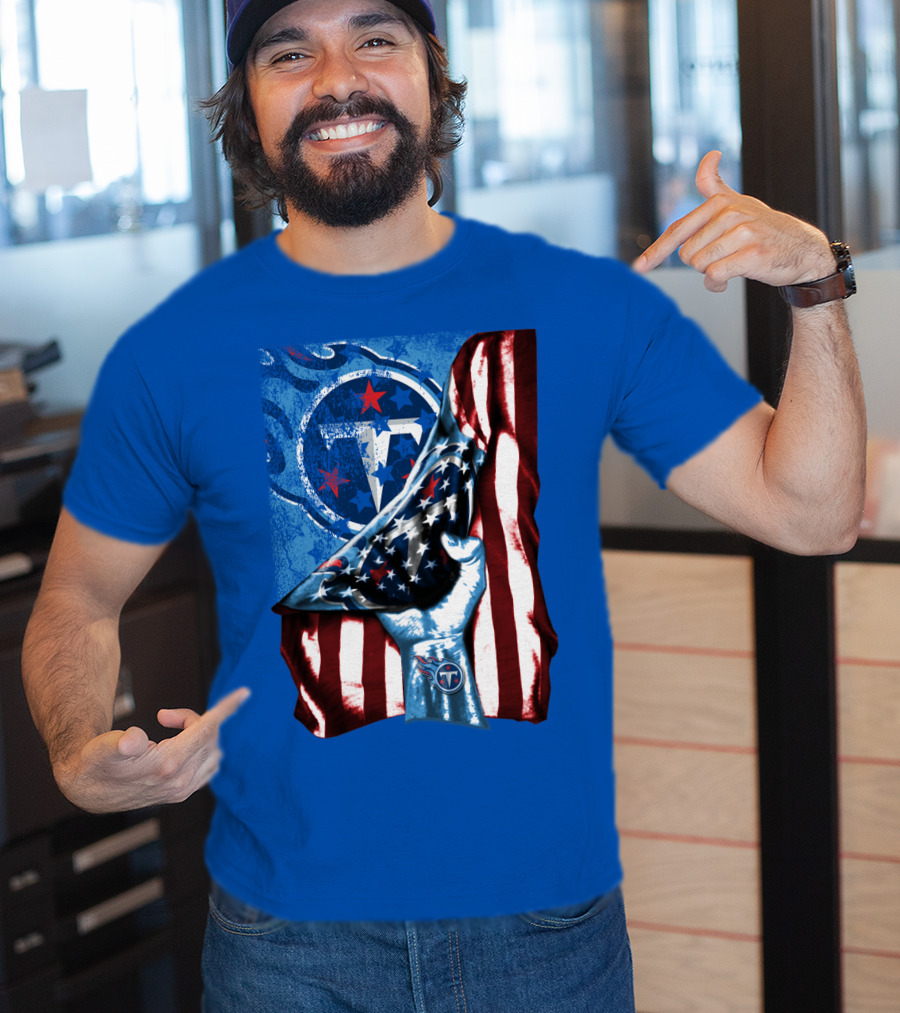 Tennessee Titans American Flag Stars And Stripes Team T-Shirt