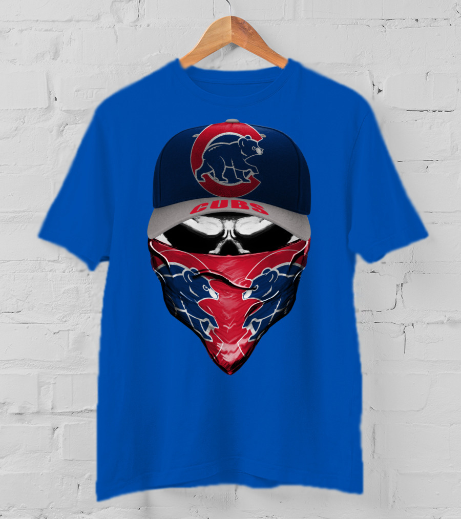 Chicago Cubs Bear Logo Cap And Bandana Combo T-Shirt
