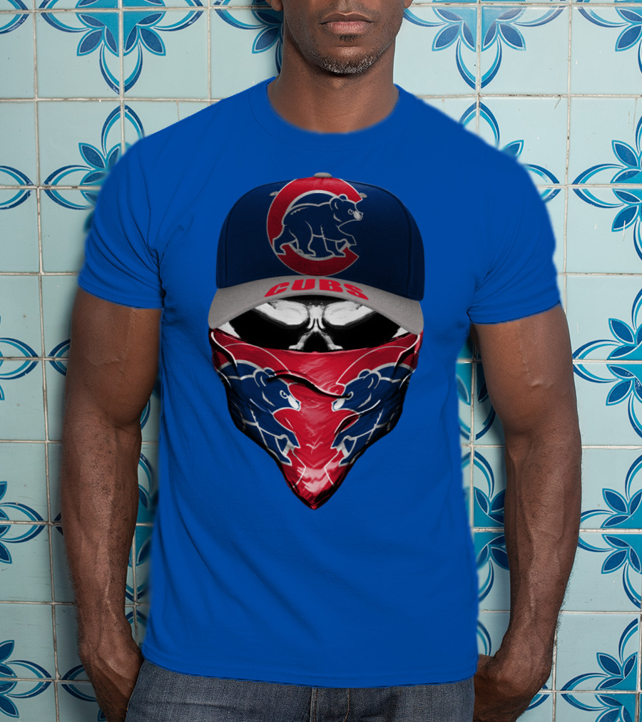 Chicago Cubs Bear Logo Cap And Bandana Combo T-Shirt