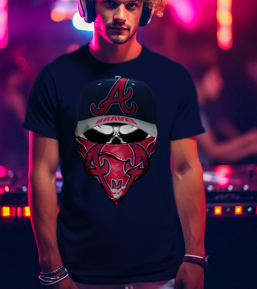 Atlanta Braves A Cap And Bandana Logo Style T-Shirt