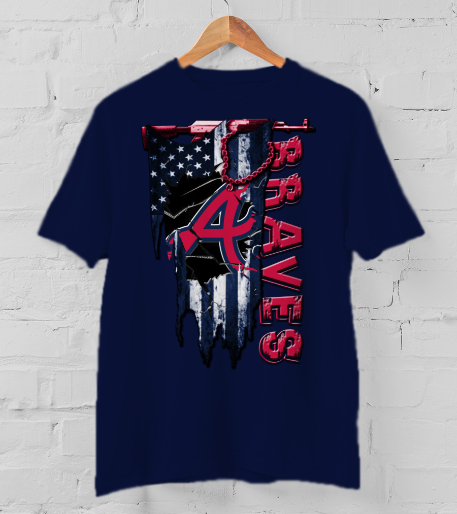 Atlanta Braves Patriotic Logo American Flag T-Shirt