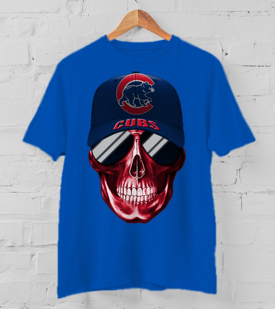 Chicago Cubs Skull Cap T-Shirt
