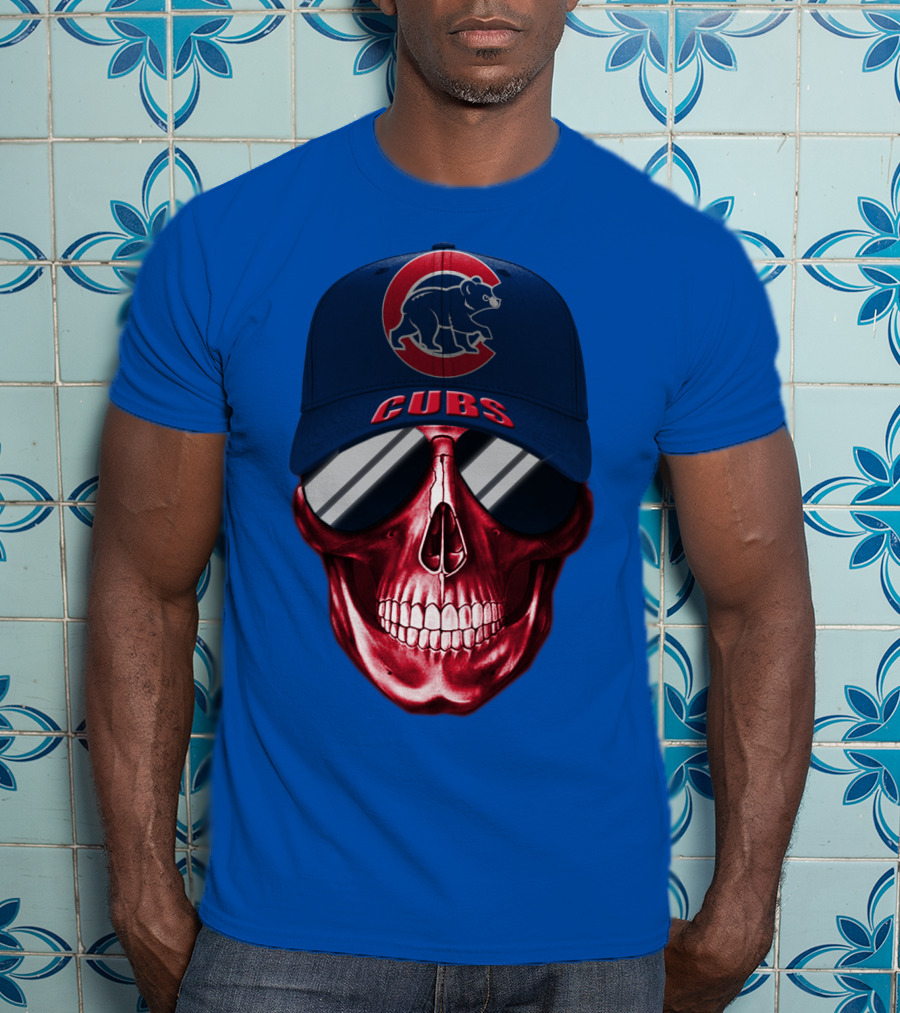 Chicago Cubs Skull Cap T-Shirt