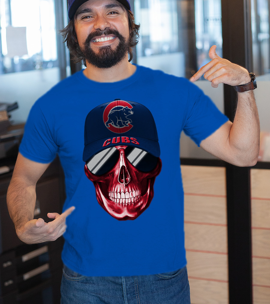 Chicago Cubs Skull Cap T-Shirt