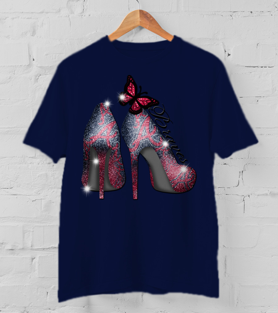 Atlanta Braves High Heels Butterfly T-Shirt