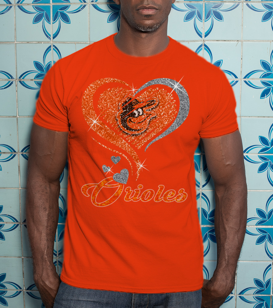 Orioles Heart Sparkle Design Baltimore Orioles T-Shirt