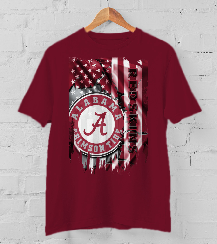 Alabama Crimson Tide Redskins Stars And Stripes T-Shirt
