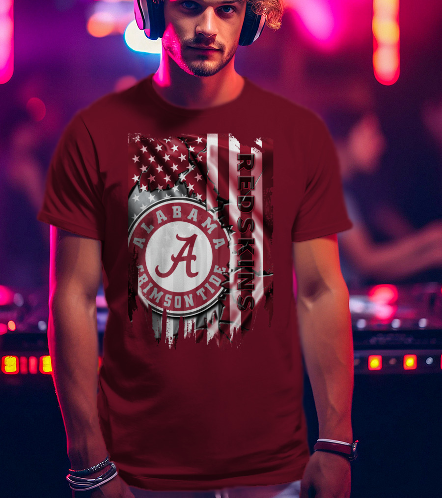 Alabama Crimson Tide Redskins Stars And Stripes T-Shirt