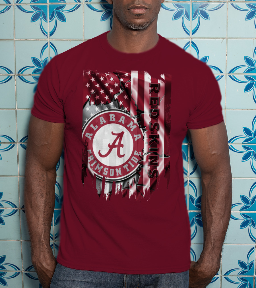 Alabama Crimson Tide Redskins Stars And Stripes T-Shirt