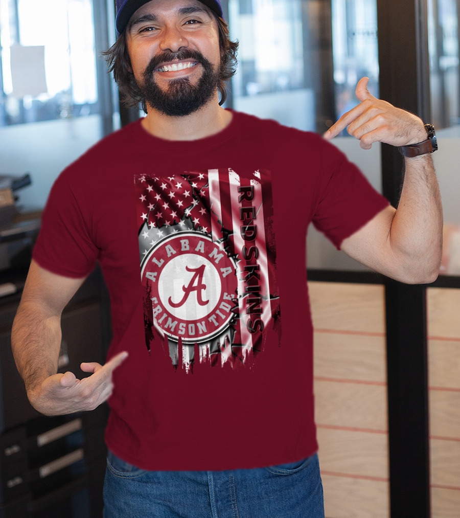 Alabama Crimson Tide Redskins Stars And Stripes T-Shirt