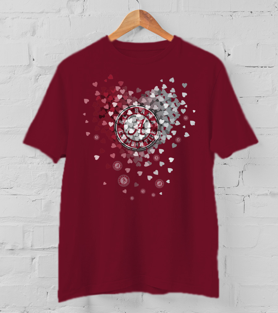 Alabama Crimson Tide Heart Logo Hope Filled Heiritage T-Shirt
